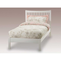 Modern Opal White 3ft 90cm Single Bed Frame Slatted Headboard Low End
