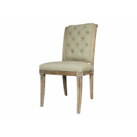 Homestead Grey Button Back Dining Chair With Washed Ash Wood Frame