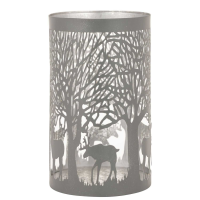 Large Silver And Grey Glowray Stag In Forest Lantern