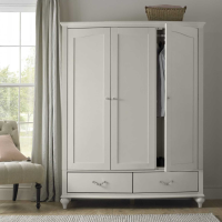 Large Grey Painted Triple 3 Door Combi Wardrobe 200cm Tall x 155cm Wide