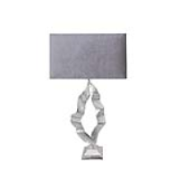 56cm Abstract Table Lamp With Grey Velvet Shade