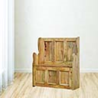 Scandinavian Style Solid Mango Wood Large Size Monks Hallway Storage Bench 90 x 90cm