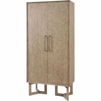 Dowell Tall 2 Door Mindi Wood Double Storage Cabinet With Parquety Design