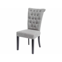 Jansen Light Grey Upholstered Kitchen Dining Room Chair With Button Back Detailing