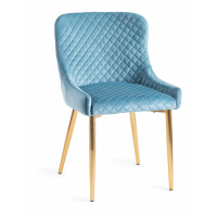 Modern Petrol Blue Velvet Fabric Upholstered Chair With Matt Gold Plated Legs 84 x 50cm