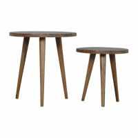 In1467 Tree Trunk Style Set Of 2 Footstools