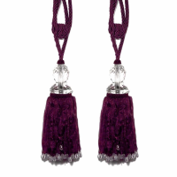 Purple Tassel With Crystal Pair