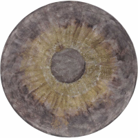 Grey and Gold Abstract Iron Wall Decoration Disc Large Industrial