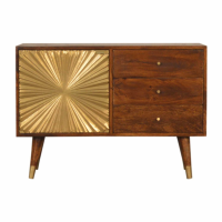 In1538 Manila Gold Cabinet With Drawers