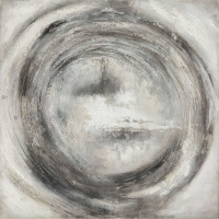 Orion Square Silver And Grey Hand Painted Solid Wood Wall Art Canvas