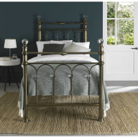 Modern Brass Metal 3ft Single Kids Bed Frame 90cm with Crystal Detail