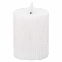 Luxe Collection Natural Glow 3x4 Textured Ribbed LED Candle