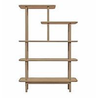 Modern Style Natural Oak Wood 5 Shelf Living Room Open Display 160 x 110cm