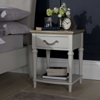 Montreux Grey Washed Oak And Soft Grey Bedroom Nightstand With Drawer
