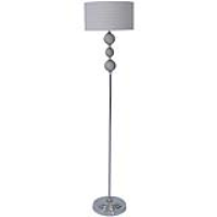 Value Three Ceramic Ball Floor Lamp With Silver Shade