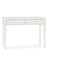 Modern White Painted 2 Drawer Console Dressing Table Home Office Study Desk