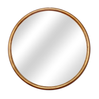 Modern Style Curve Gold Gilt Leaf Metal Frame Round Wall Mirror 101cm Diameter