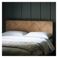 Curved Edge Headboard in European Oak with Chevron Patterns 6ft Super King Size 180cm