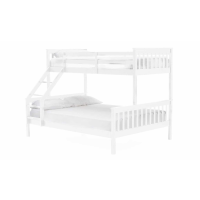 Salix Modern White Painted Kids Bunk Bed Triple Sleeper 3ft and 4ft6 197cm Tall