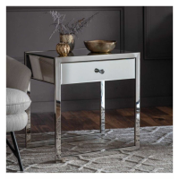 Modern Mirrored Living Room Side Occasional Lamp Bedside Table With Drawer 58 x 55cm