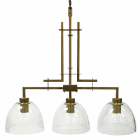 Congleton Triple Glass Pendant Lamp Metallic Champagne Frame E27 60W