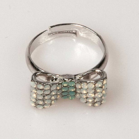 Mini Bow Ring White Opal Pacific Opal