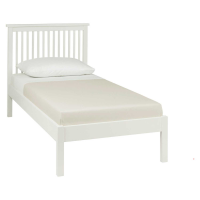 Modern Atlanta White Painted Wooden 3ft Single 90cm Bedstead With Low Footend