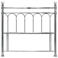 Traditional Metal Double Divan Bed Headboard Antique Nickel Crystal Finials