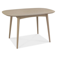 Small Oak Wood 4 Seater Dining Table Dansk Scandi Style Curved Edges