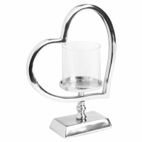 Heart Shaped Nickel Candle Holder