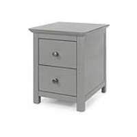 Elgin Modern Grey Painted 2 Drawer Bedside Table Cabinet Nightstand 56x45cm