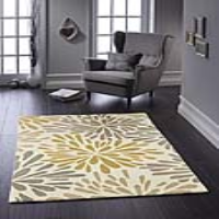 Origins Hand Tufted Grey Pure Wool Floral Design Rectangular Floor Rug 160x230cm
