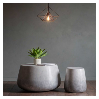 Modern Style Gallery Ombre Silver Otley Round Side Lamp Table 39cm Diameter