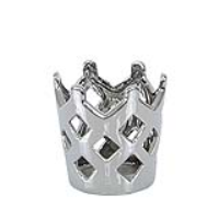 Value Small 10cm Silver Crown Tealight Holder