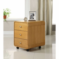 Helsinki Modern 3 Drawer Round Edge Rectangular Pedestal in Oak 58x44cm