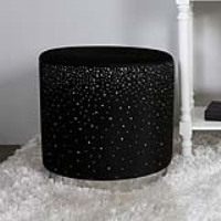 Value Black Round Stool With Sparkle Pattern