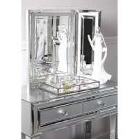 Grey City Chic Mirrored Glass Console Table With 2 Drawers