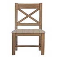 Modern Oak Natural Check Fabric Upholstered Cross Back Dining Room Chair 105 x 44.5cm