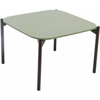 Elvar Modern Square 80cm Green Painted Coffee Sofa Table Black Metal Legs