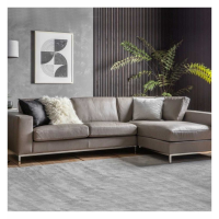 Modern Style Grey Leather Upholstered Living Room Corner Chaise Sofa 65x287cm