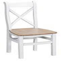 Modern Style White Painted Oak Wood Cross Back Kitchen Dining Room Chair 97 x 43cm