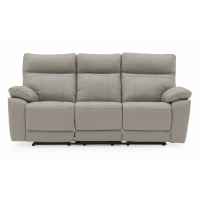 Modern Grey Leather 3 Seater Recliner Sofa with Solid Wooden Frame 98x200cm