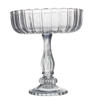 Smoked Midnight Medium Fluted Display Bowl