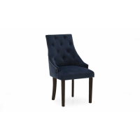 Hobbs Midnight Blue Velvet Fabric Upholstery Kitchen Dining Room Chair Solid Wenge Legs