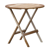 Natural Wood T Round Folding Outdoor Garden Bistro Table X Cross Base