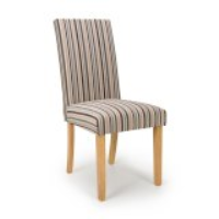 Modern Style Ridley Chenille Duck Egg Stripe Fabric Kitchen Dining Chair 100x46cm