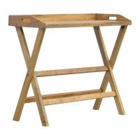 Practical Butler Style Solid Mango Wood Office Writing Desk With Foldable Legs 78x90cm