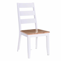Rona Modern Oak Solid Seat Grey Painted Kitchen Dining Chair 100x56x47cm