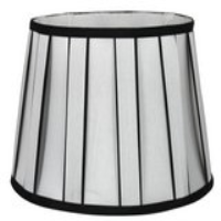 15 Inch Black And White Pleated Drum Shade