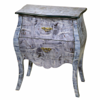 Lounge Lizard 2 Drawer Blue Wooden Bedside Cabinet